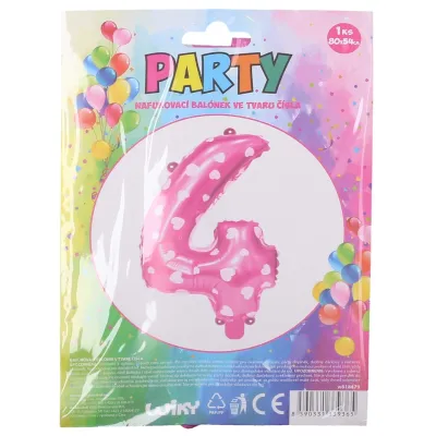 Nafukovací balón ružový so srdiečkami, č.4