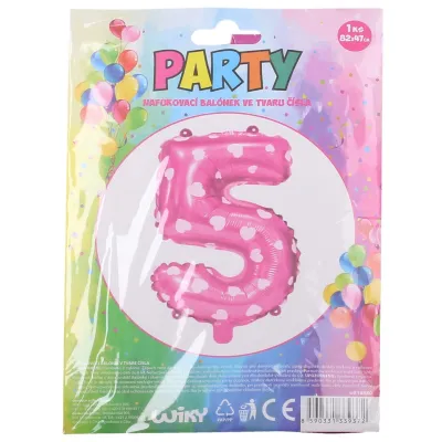 Nafukovací balón ružový so srdiečkami, č.5