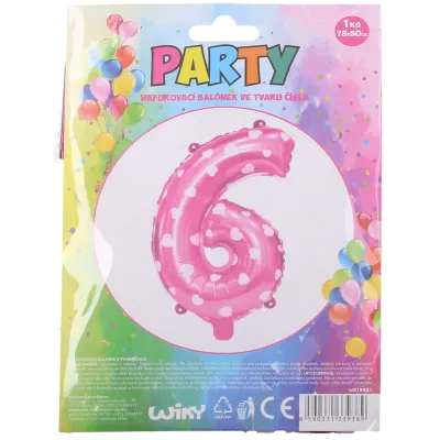 Nafukovací balón ružový so srdiečkami, číslo.6