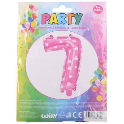 Nafukovací balón ružový so srdiečkami, číslo.7