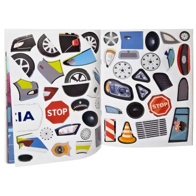 Policajné autá maľovánka so samolepkami