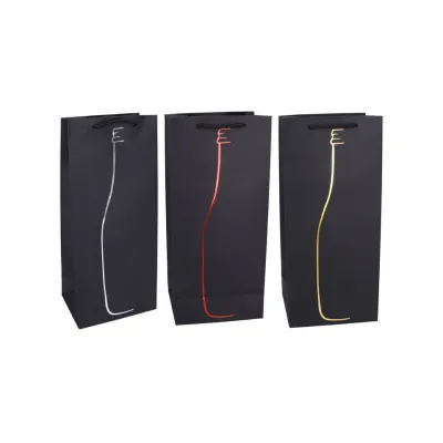 Darčeková taška na fľašu 17x9x35cm - zlatá