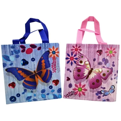 Darčeková taška netkaná textília 24cm - modrá