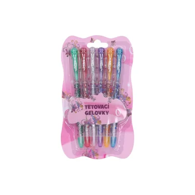 Gélové perá - tetovacie 6 ks