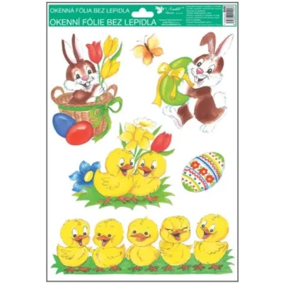 Okenná fólia tradičné veľkonočné motívy 33,5x25,5cm