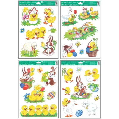 Okenná fólia tradičné veľkonočné motívy 33,5x25,5cm