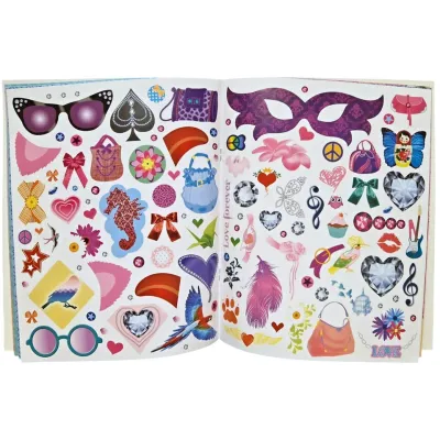 Buď módna doplnky zošit s nálepkami