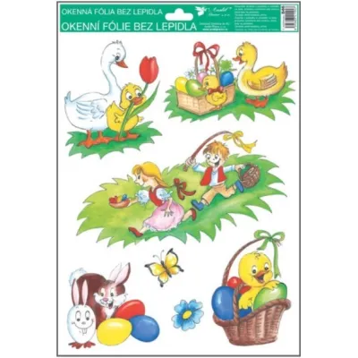 Okenná fólia tradičné veľkonočné motívy 33,5x25,5cm