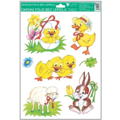 Okenná fólia tradičné veľkonočné motívy 33,5x25,5cm