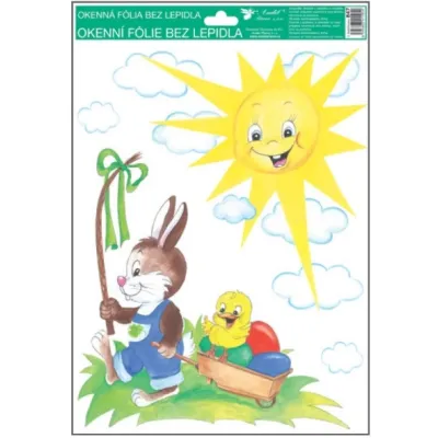 Okenná fólia rohová tradičné veľkonočné motívy 33,5x25,5cm