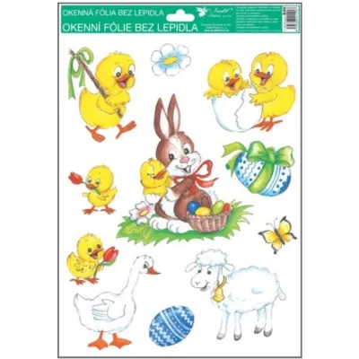 Okenná fólia tradičné veľkonočné motívy 33,5x25,5cm