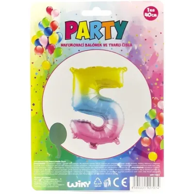 Nafukovací balónik v tvare čísla 5.