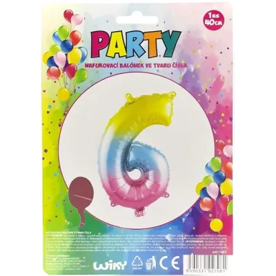 Nafukovací balónik v tvare čísla 6.