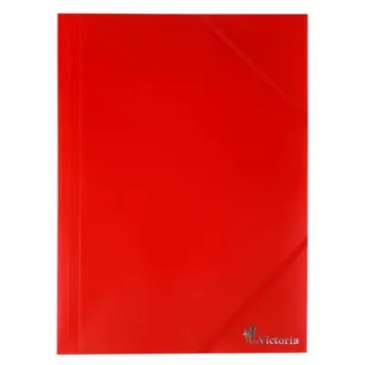 Odkladacie mapy A4 s gumičkou PP 253 neprieh červené VICTORIA