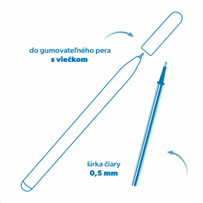 Tuha gumovacia do pera s viečkom Colorino 0,5mm  modrá