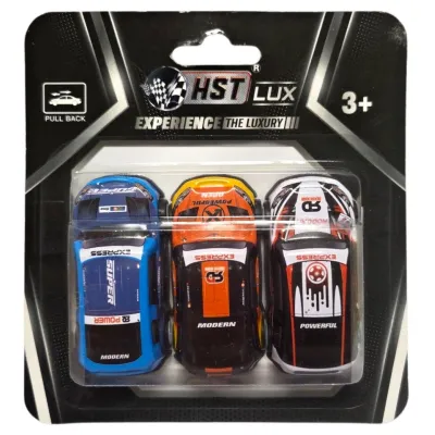 Auto kovové na spätné natiahnutie 7cm 3ks