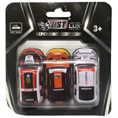 Auto kovové na spätné natiahnutie 7cm 3ks