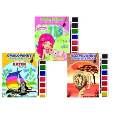 Maľovanky A5 s vodovými farbami a štetcom AKIM