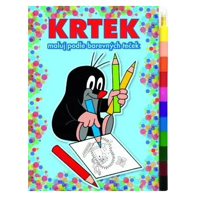 Maľovanky A5 Maľuj podľa farebných bodiek + maxi voskovka AKIM