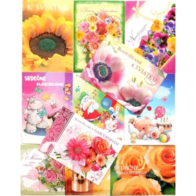 Pohľadnica  APART brokátová