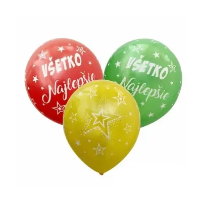 Balóniky nafukovacie  VŠETKO NAJLEPŠIE/5ks