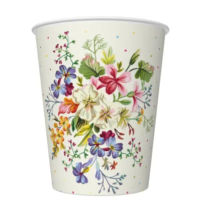 Pohár papierový 250ml /8ks kvety