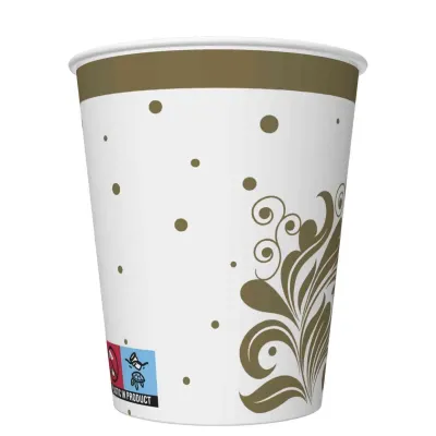 Pohár papierový 250ml /8ks zlaté bodky