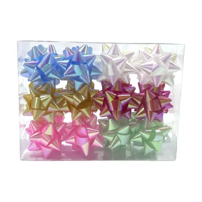 Mašľa samolepiaca perleť 8cm mix 24ks