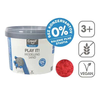 Modelovací piesok Play it CREALL 750 g červený