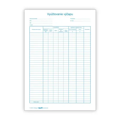 Tlačivo vyúčtovanie výčapu 100970