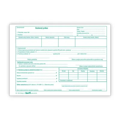 Tlačivo cestovný príkaz A5 blok/50 ls.   301338