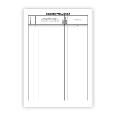 Tlačivo osvedčovacia kniha-overenie podpisu A4/100list., 011732