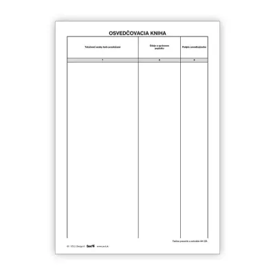 Tlačivo osvedčovacia kniha-overenie podpisu A4/100list., 011732