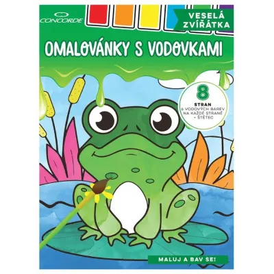 Maľovánky A4 s vodovkami CONCORDE Veselé zvieratká