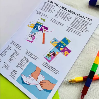 Papierové puzzle kocky - Zvieratká