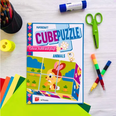 Papierové puzzle kocky - Zvieratká