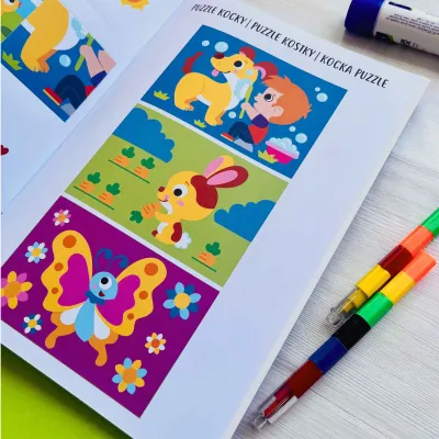 Papierové puzzle kocky - Zvieratká