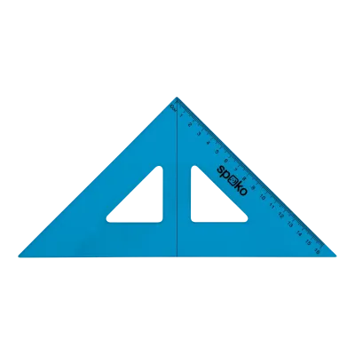 Pravítko trojuholník 45°/177 s ryskou SPOKO mix farieb