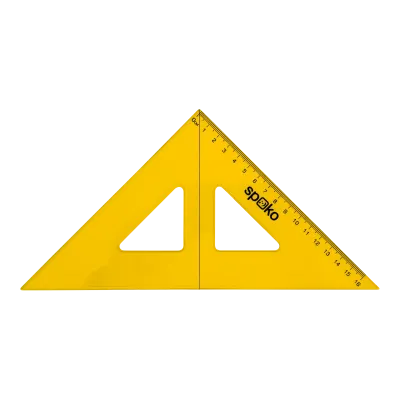 Pravítko trojuholník 45°/177 s ryskou SPOKO mix farieb