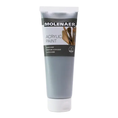 Farby akrylové Molenaer 250 ml strieborná