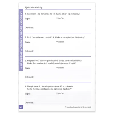 Precvičovanie počítania pre 4. ročník