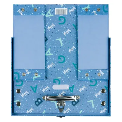 BAAGL Skladací školský kufrík Logo - modrý s kovaním