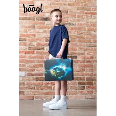 BAAGL Skladací školský kufrík Závodné auto s kovaním