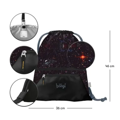 BAAGL Vrecko s priehradkou na zips Pixel Space