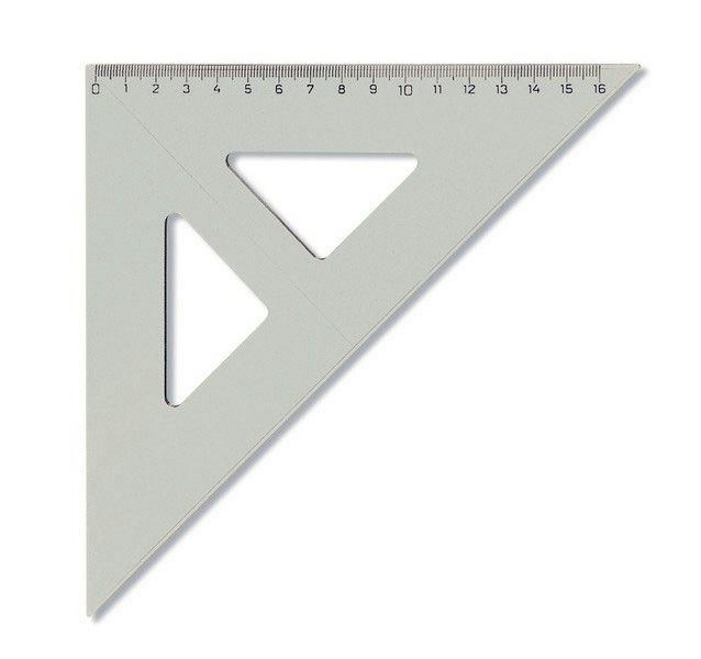 Pravítko trojuholník 45/177 s kolmicou KOH-I-NOOR dymové