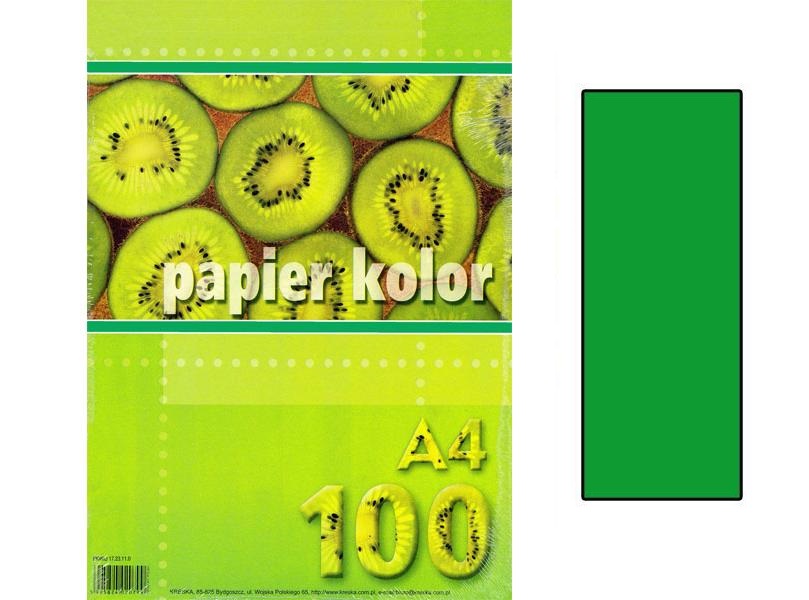 Papier farebný A4 80g  zelený tm./100ks  020799