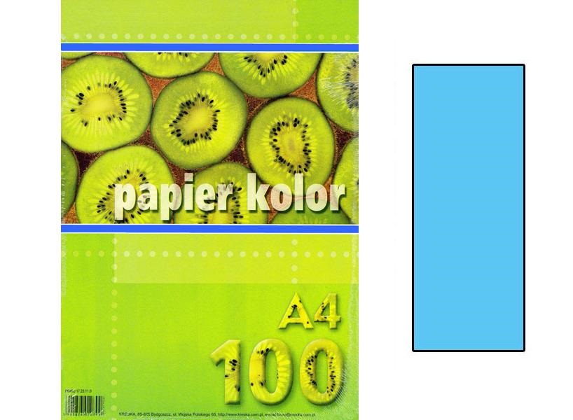 Papier farebný A4 80g  modrý/100ks  020065