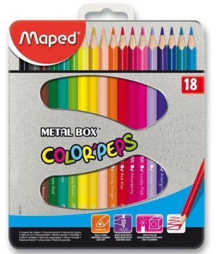 Ceruzky MAPED/18 3HR farebná súprava kovov.škatuľka