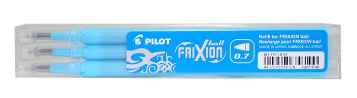 Tuha gumovacia do pera PILOT FRIXION Ball 0,7/3ks modrá svetlá
