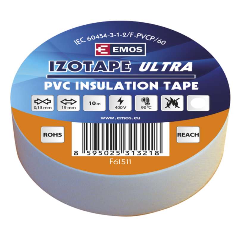 Páska izolačná PVC 15mm/10m biela F61511